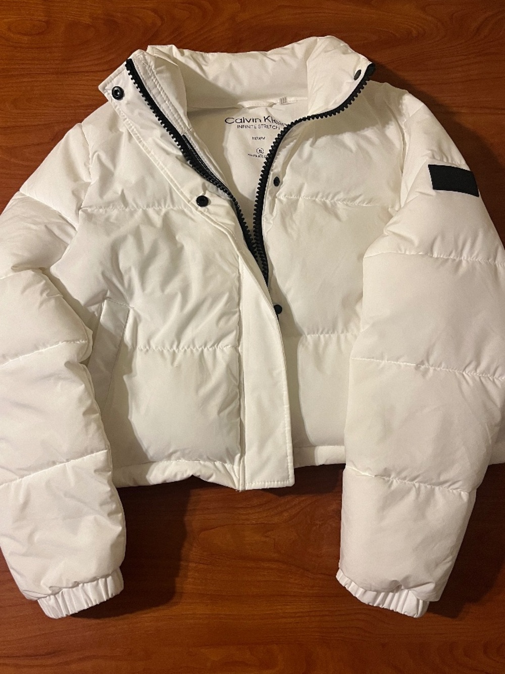 Calvin Klein Women's White Jacket Water-Resistant Size M